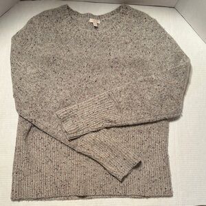 J. Crew Collection alpaca/wool viscose gray sweater with colored flecks.  Sz L